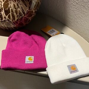 Carhartt Kids Fuchsia and White Beanie Duo